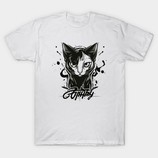 Graffiti Paint Cat Creative Inspiration T-Shirt by Cubebox